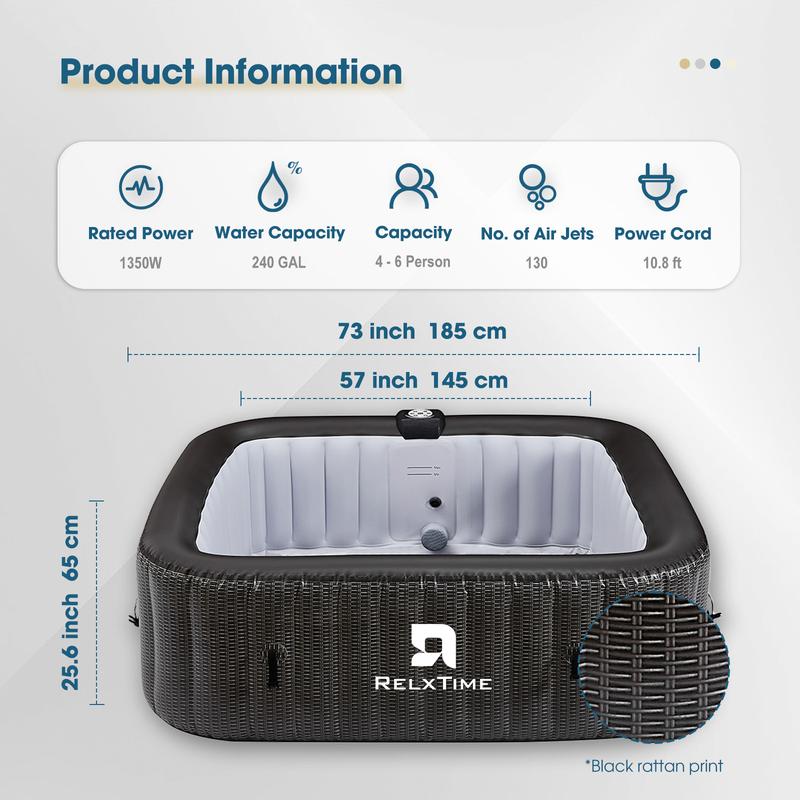 Relxtime Inflatable Hot Tub